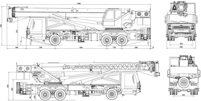 Купить автокран Junton JTC30G5 — габаритные размеры